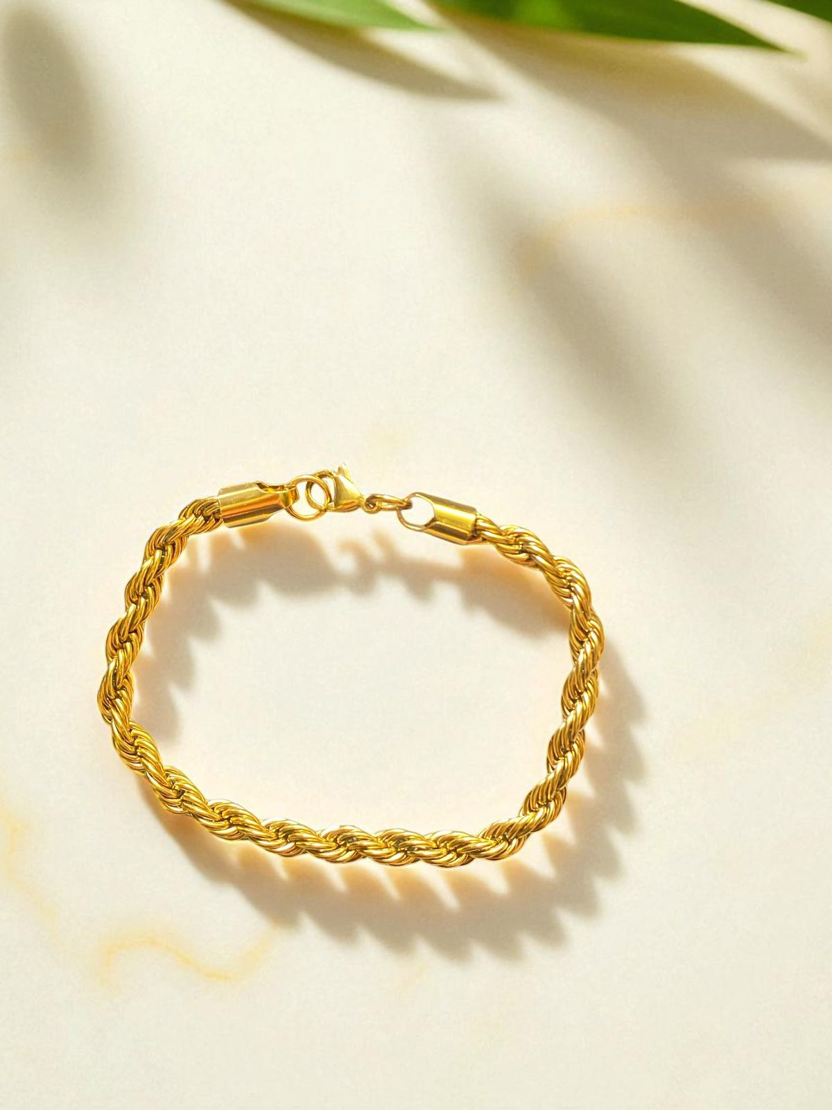Rope Chain Bracelet In Gold Plated (8 Inch)