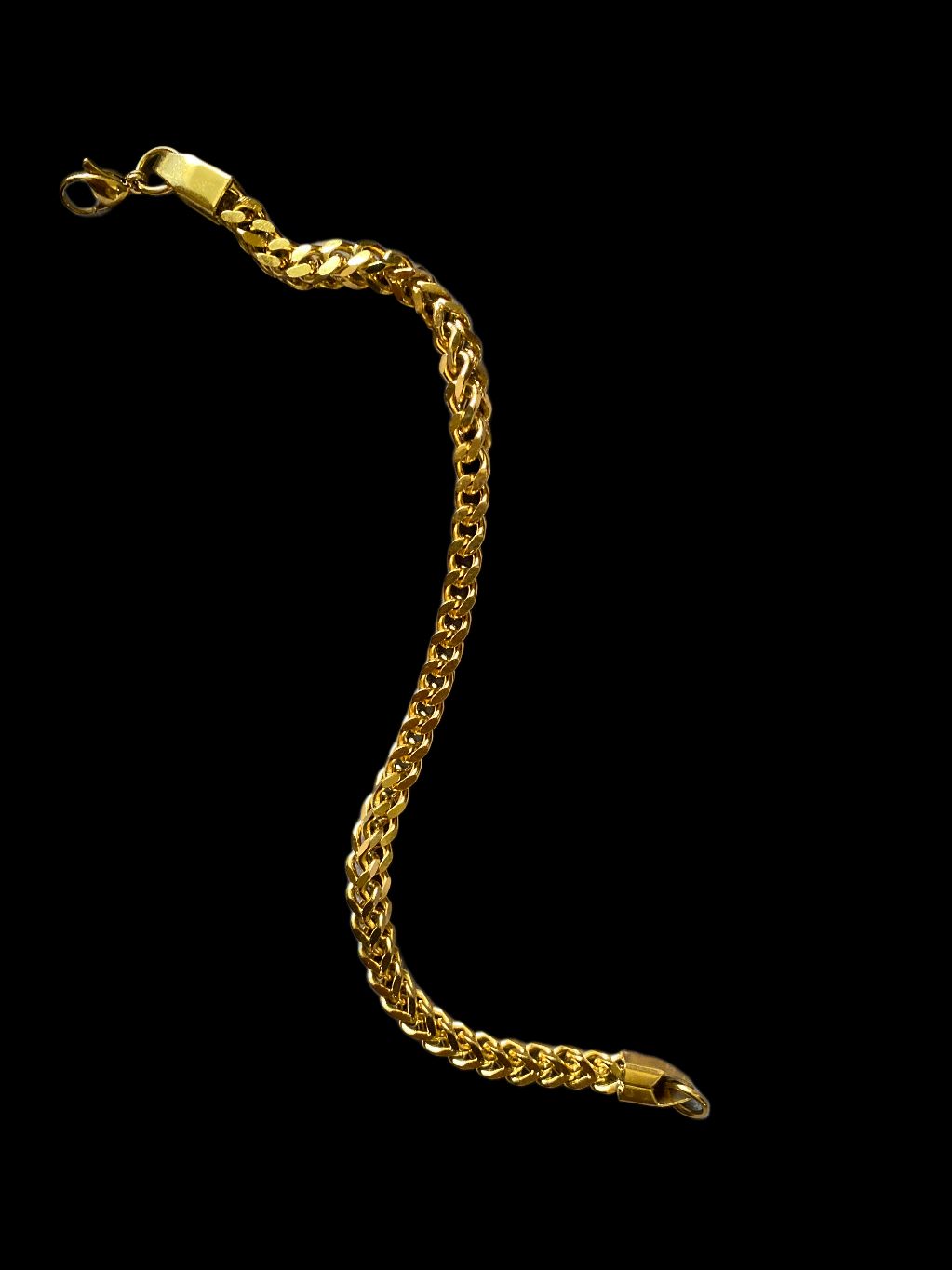 Gold Plated Chunky Link Bracelet For Men (9 Inch)