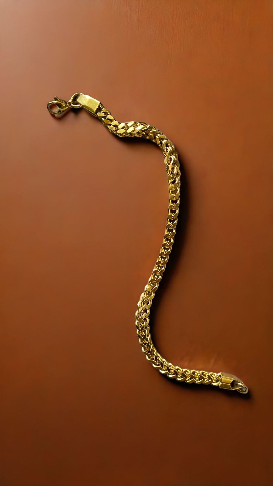 Gold Plated Chunky Link Bracelet For Men (9 Inch)
