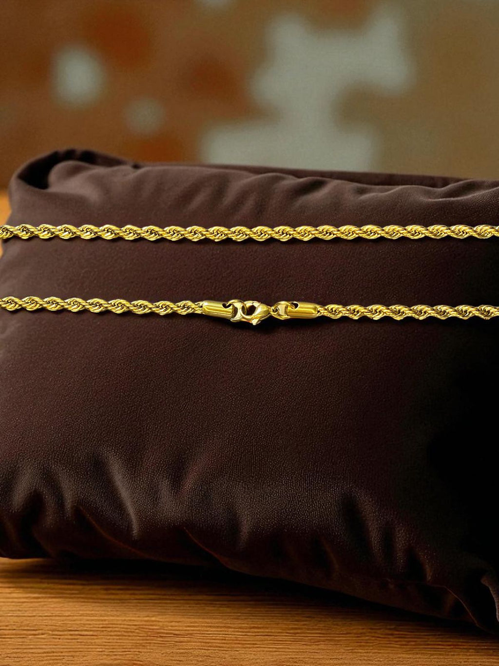 Gold Plated Rope Chain For Men (21.5 Inch)