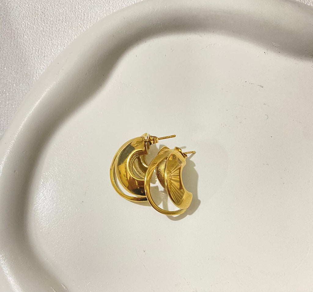 Crescent Charm Hoops