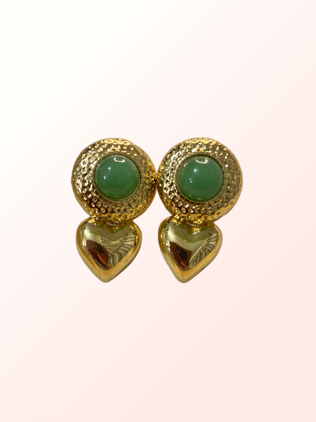 Emerald Heart Vintage Earrings