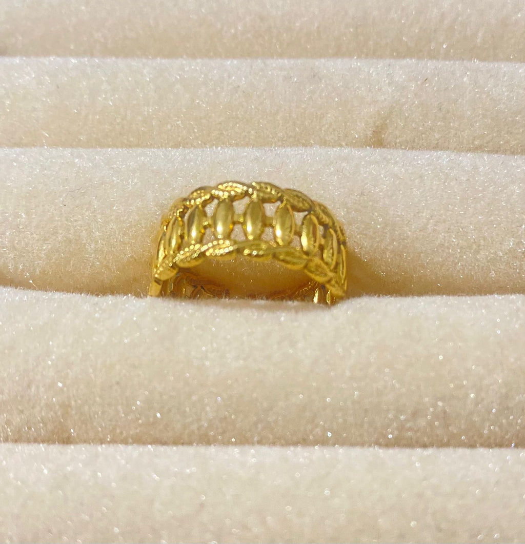 Golden Laurel Ring – 18K Gold Plated Adjustable for Women