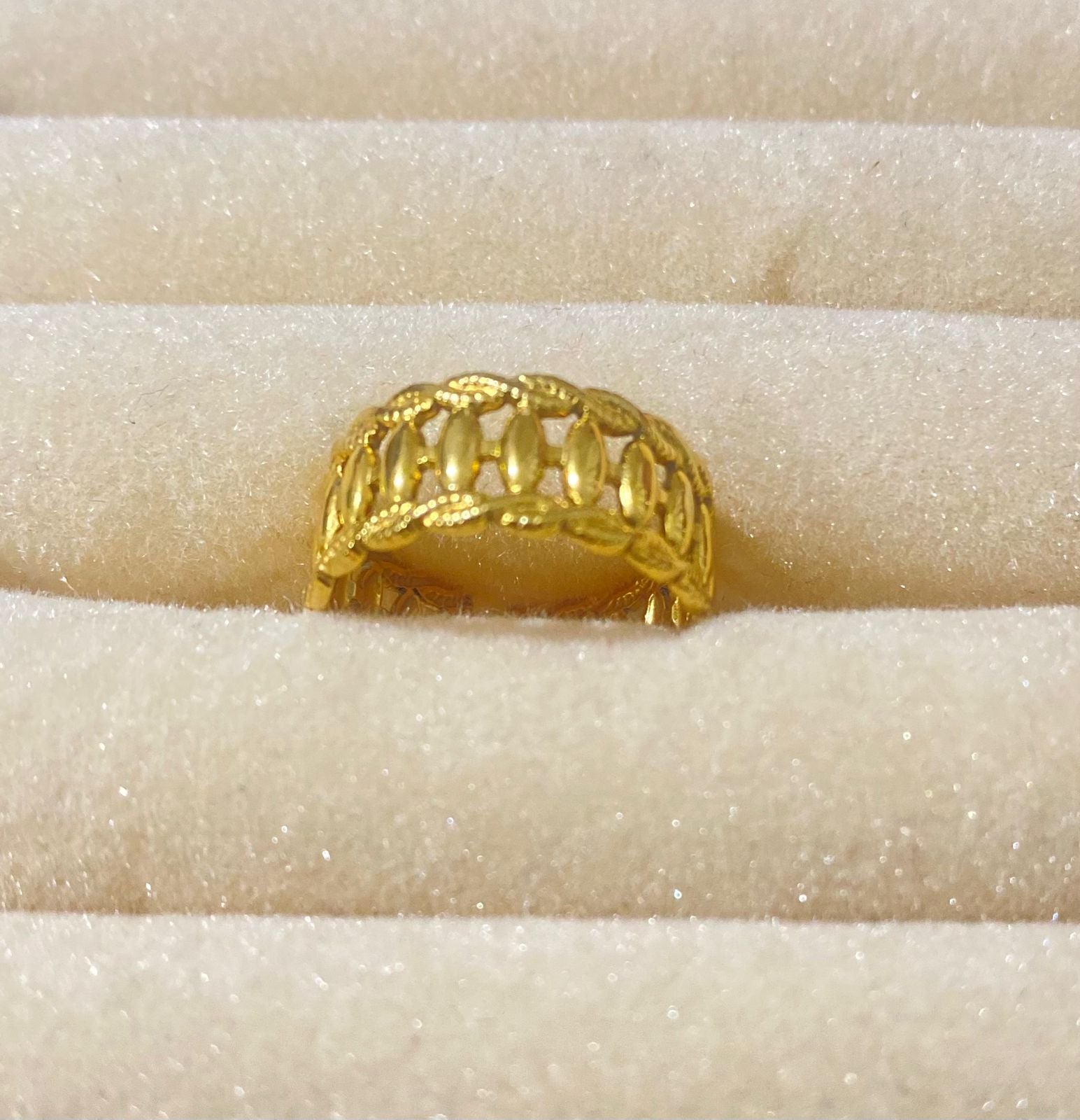 Golden Laurel Ring – 18K Gold Plated Adjustable for Women